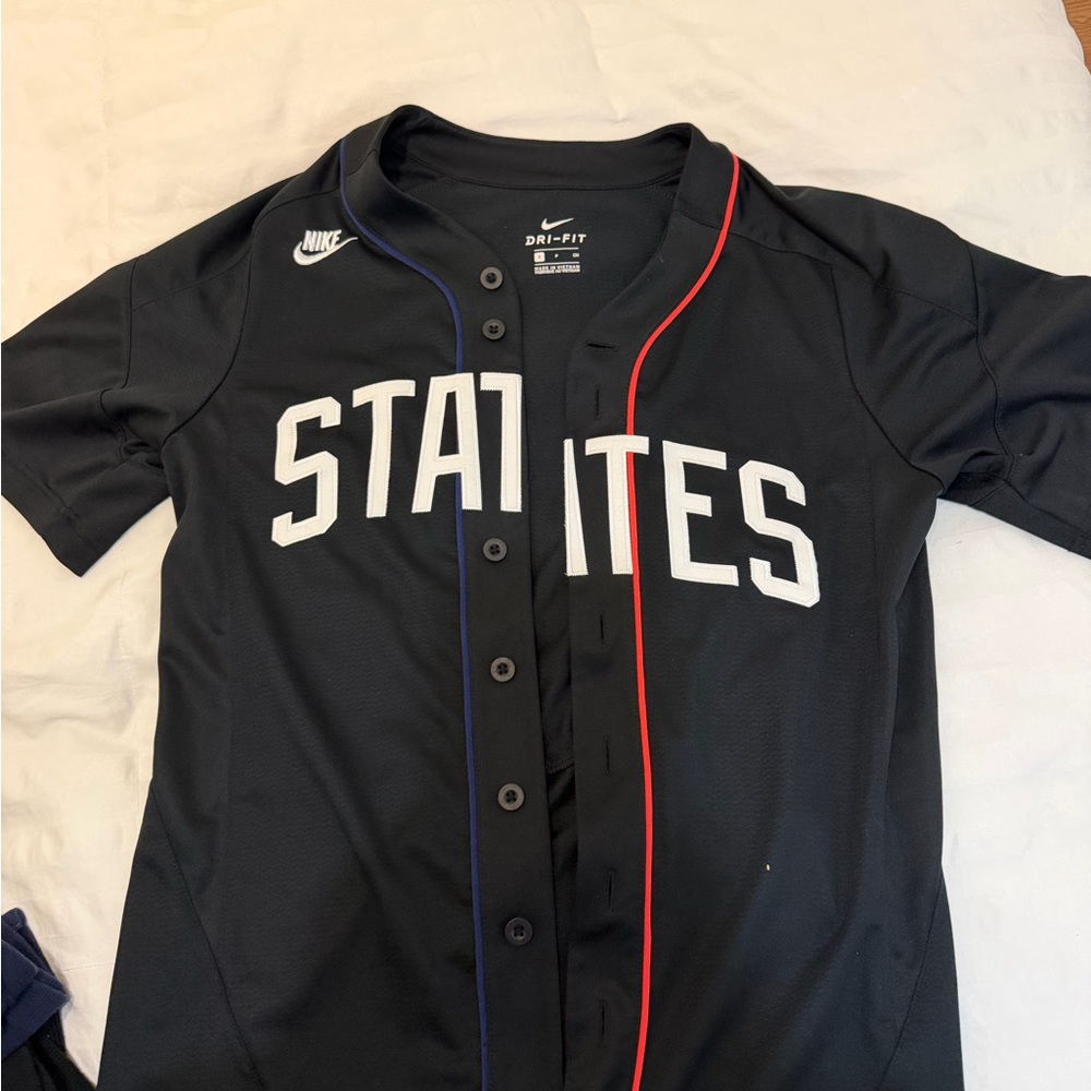 Nike Black and Red Button-Up Jersey